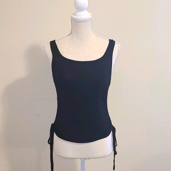 SHEIN Tops - Reserve SHEIN  black drawstring side crop tank top